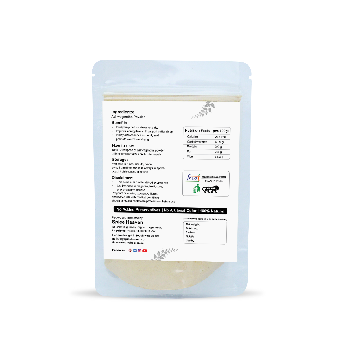 Ashwagandha Root Powder - Spice Heaven