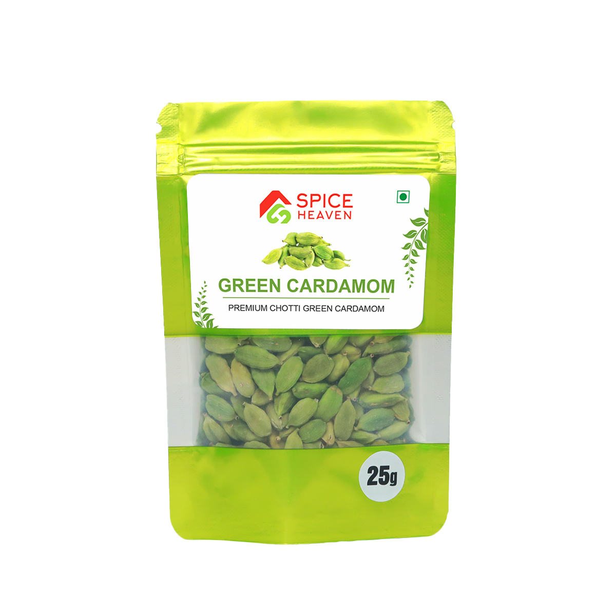 Spice Heaven Premium Green Cardamom 25g | Elaichi | 100% Natural Whole Spice for Tea, Sweets & Curries | Aids Digestion & Freshens Breath | Rich in Antioxidants