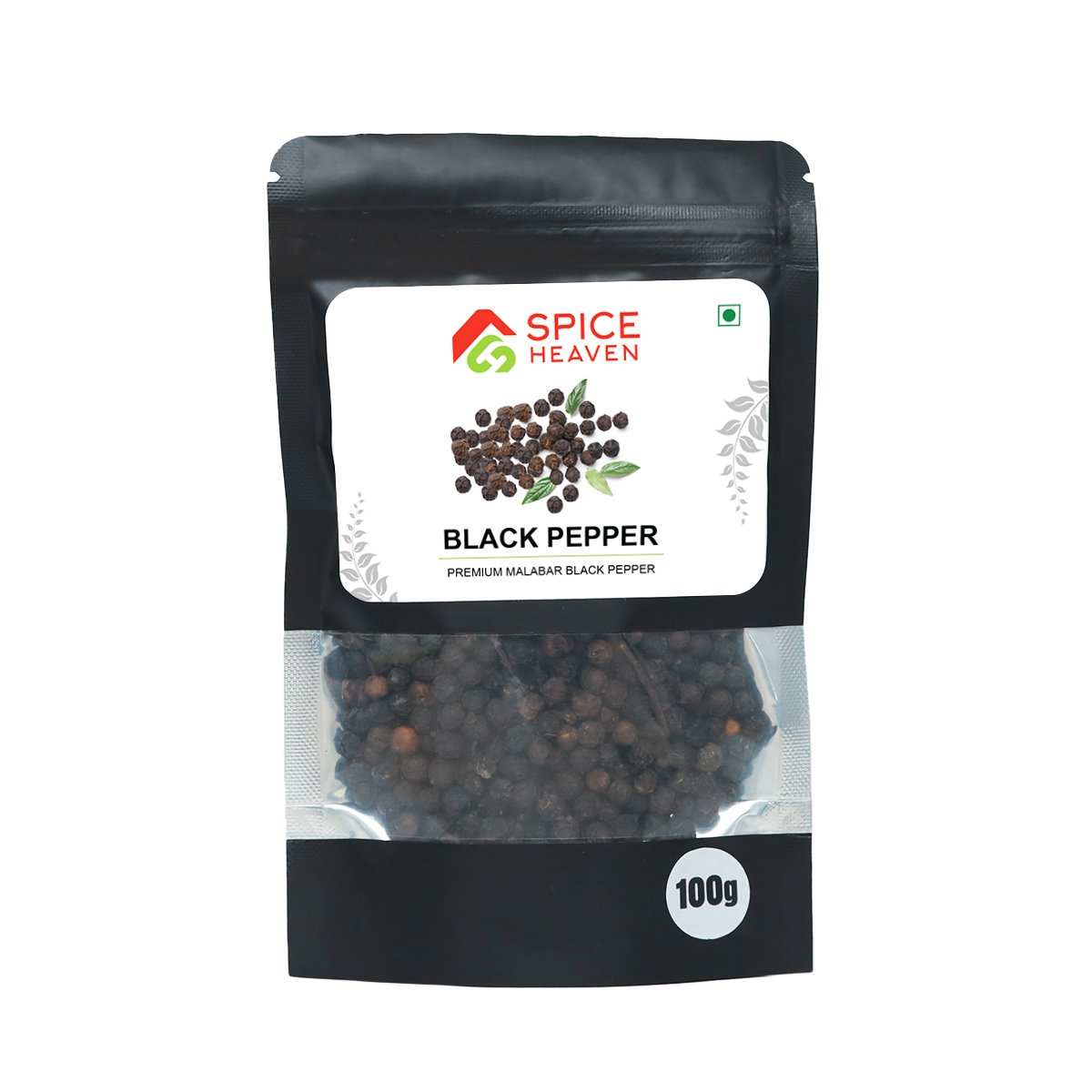 Spice Heaven Premium Black Pepper 100g | Kali Mirch | 100% Natural | Whole Dried Peppercorns for Cooking, Seasoning & Health | Helps in Weight Management | No Preservatives | FSSAI Certified