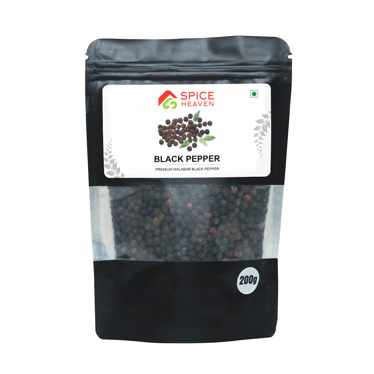 Spice Heaven Premium Black Pepper 200g | Kali Mirch | 100% Natural | Whole Dried Peppercorns for Cooking, Seasoning & Health | Helps in Weight Management | No Preservatives | FSSAI Certified